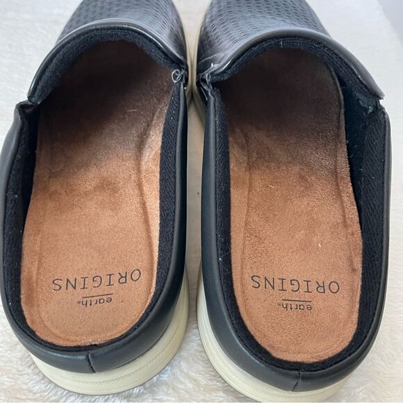 Earth Origins Laser Cut Emilia Slip-On Leather Comfort Mule Clog Black Sz 7.5 - Picture 9 of 12